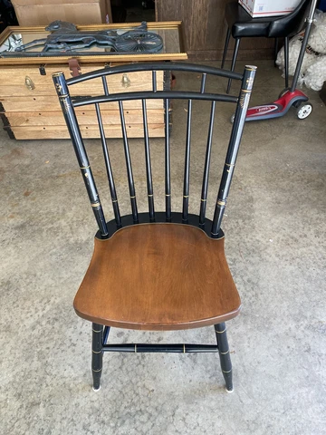 L Hitchcock Black Decorated Side Chair Cover