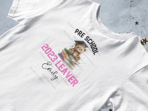Personalised 2025 School Nursery Graduation Teddy Child Kid Leaver T-shirt - Picture 1 of 10