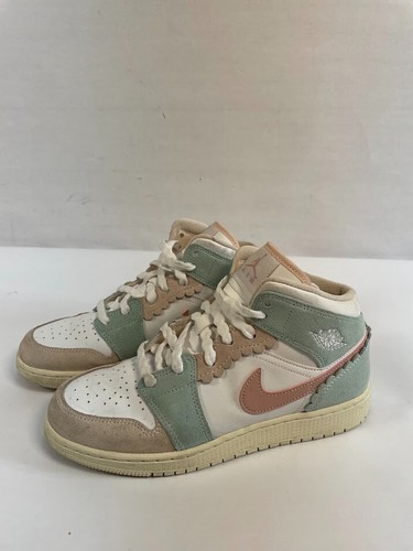 Nike Air Jordan (DZ5361 100) Sneakers da ghiaccio Oxford jade bianche rosa per bambini taglia 6 5 anni