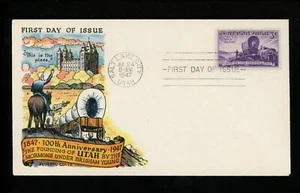 US FDC #950 Fluegel M-1 1947 Salt Lake City UT Utah Settlement Centennial - Picture 1 of 2