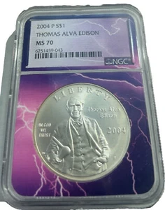 2004 P S$1 Thomas Alva Edison. Lightning Edition  - Picture 1 of 3