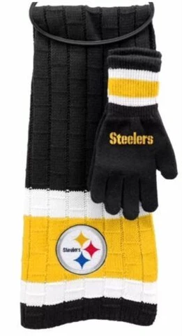 Pittsburgh Steelers NFL Knit Scarf and Gloves Gift set Brand new in packaging Cover