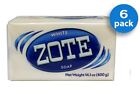 Zote White Laundry Soap Washing Clothes 14oz Bars Detergent Jabon Blanco 6-Bars