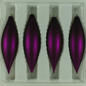 Lauschaer Glas Christbaumschmuck Oliven lila matt mundgeblasen - Picture 1 of 5