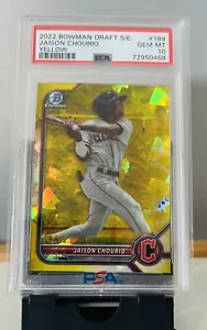 Jaison Chourio 2022 Bowman Draft Sapphire Edition yellow /99 #BDC-189 Guardians - Picture 1 of 2