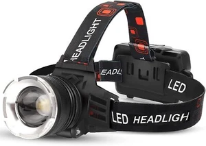 AMAKER LED Rechargeable Headlamp, 90000 Lumens Super Bright with 5 Modes & IPX6 - Picture 1 of 9