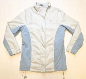 Athletech Women's Double Zipper Snap Coat Jacket Blue White Size Small - Picture 1 of 9