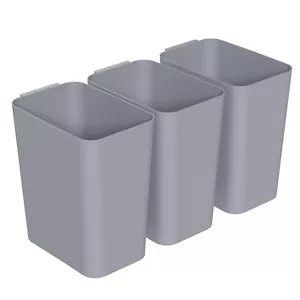 3 Packs 4.5 Gal/ 16L Trash Can Open Top, Plastic Slim Garbage Can, Grey - Picture 1 of 10