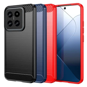 Funda TPU Carbono para Xiaomi 14 Fiber Skin Brushed Funda Protectora Cepillada Flexible - Imagen 1 de 14