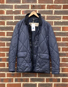 BURBERRY BRIT Mens Quilted TOWNSEND Jacket with Leather Elbow patches LARGE A454 - Picture 1 of 20