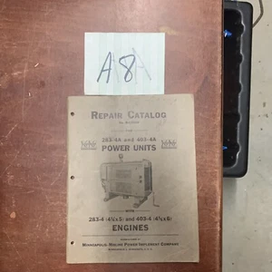 Minneapolis Moline 283-4 & 403-4A Power Unit Repair Catalog Manual - Picture 1 of 9