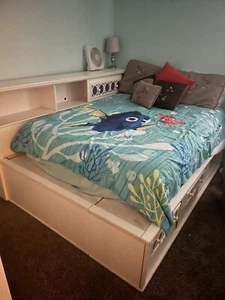 full queen bed frame with storage - Picture 1 of 3