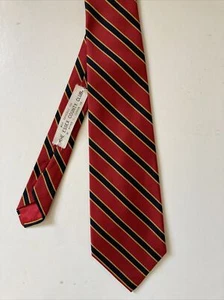 Vintage ESSEX COUNTRY CLUB Tie Manchester MA Golf Repp Regimental Stripe 1970s - Picture 1 of 5
