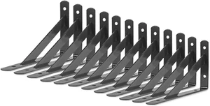 Heavy Duty Shelf Brackets 12 Packs Corner Brace Black 4 X 6 Inch 90 - Picture 1 of 11