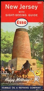 ESSO OIL VINTAGE ROAD MAP US 1961 CAMISETA NUEVA - Imagen 1 de 2