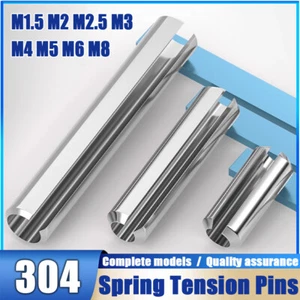 M1.5-M8 Slotted Spring Tension Pins Roll Pin 304 Stainless Steel Length 6mm~80mm - Picture 1 of 106