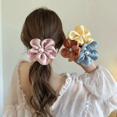 Cloth Hair Loop High Elastic Flower Ponytail Head Rope Hair Circle  Women - image 1 of 4