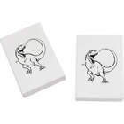 2 x 45mm 'Cartoon T-Rex Dinosaur' Erasers / Rubbers (ER00036262)
