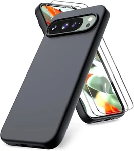 Pour Google Pixel 9/9PRO Coque arrière Gel Silicone NOIR + 2 Verres Trempé - Photo 1 sur 2