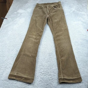 Vintage 70s Levis Pants Mens 30x34 Green 646 Bell Bottom Flare Corduroy Talon - Picture 1 of 24