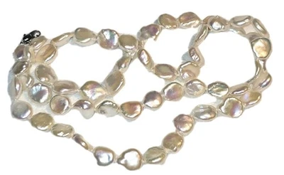 Impresionante collar de perlas Honora de plata de ley 925 firmado 36" Foto 1 de 4