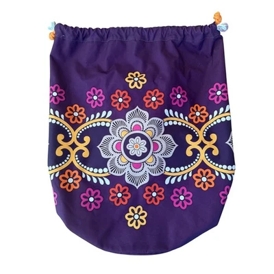 Vera Bradley Púrpura Safari Puesta de Sol Floral Bolsa con Cordón Lavandería Gimnasio Bolsa de Viaje Foto 1 de 4