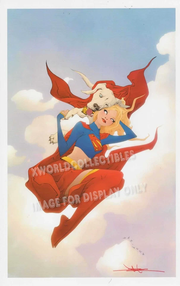IMPRESIÓN ARTÍSTICA SUPERGIRL & KRYPTO ~ FIRMADA JAE LEE 11x17 Foto 1 de 1