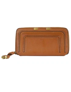 CHLOE Marcie Luggage Brown Leather Zip Around Continental Long Wallet - Bild 1 von 4