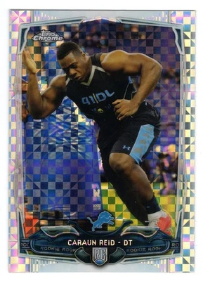 2014 TOPPS CHROME XFRACTOR CARAUN REID ROOKIE CARD #215 **NM-MT** DETROIT LIONS - Image 1 of 2