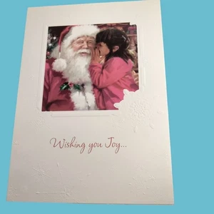Christmas Card Mailing Service Santa Child  Wishing You Joy - Picture 1 of 7