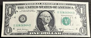 2017 A Uncirculated Cleveland $1 Bill Mis-stamped 8 Gas Pump Error Note - Picture 1 of 2