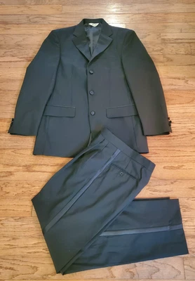 Linea Uomo 36R 2PC Black 100% Wool Tuxedo Men Pants 30 x 31  - Image 1 of 4