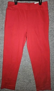 Weekends By Chicos Womens Ponte Pull-On Pants Pocket Rojo Red Size 2 NWT - Picture 1 of 5