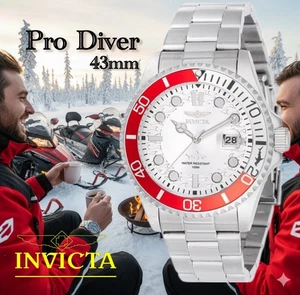 Pro Diver 43 mm SILBERNES ZIFFERBLATT silberfarben SS Invicta Herren Quarzuhr - Bild 1 von 5