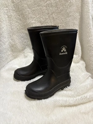 Kamik Niños Botas de Lluvia Negro Goma Impermeable Pull-On - Talla 10 (Niño Pequeño/Jóvenes) Foto 1 de 4
