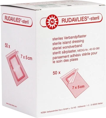 Noba Rudavlies-steril Wundpflaster Verbandpflaster 50 Stück (Größe: 7 x 5 cm) - Bild 1 von 2