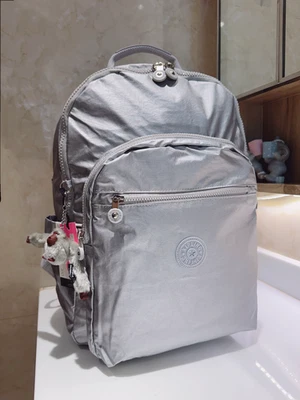 Mochila grande para portátil Kipling Seoul XL extra grande 17" 47 cm metálica PLATEADA NUEVA CON ETIQUETAS Foto 1 de 4
