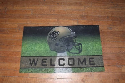 FANMATS NFL - New Orleans Saints 18 pulgadas x 30 pulgadas. Alfombrilla de goma para puerta Foto 1 de 4