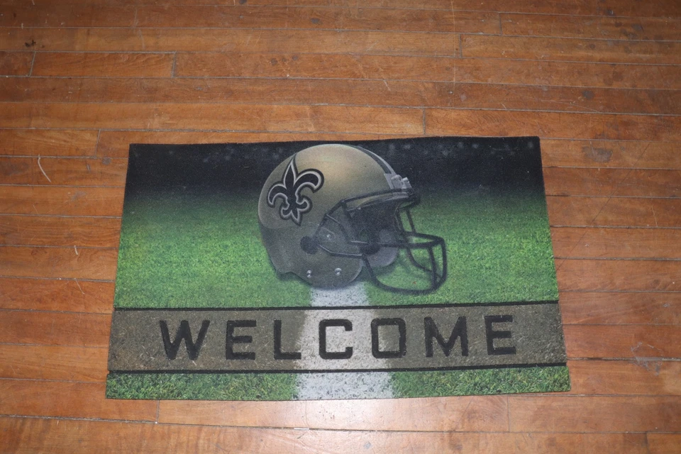 FANMATS NFL - New Orleans Saints 18 pulgadas x 30 pulgadas. Alfombrilla de goma para puerta Foto 1 de 4