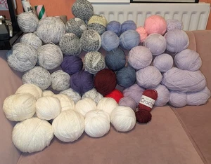 balls of Wool / Yarn Crochet Knitting JOBLOT craft bundle Aran Crocheting Used - Picture 1 of 3