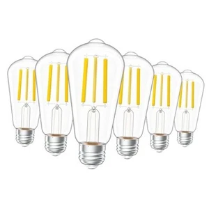 Paquete de 6 bombillas LED Edison vintage Sunco, 75W equivalente 13W, 3000k blanco cálido - Imagen 1 de 7
