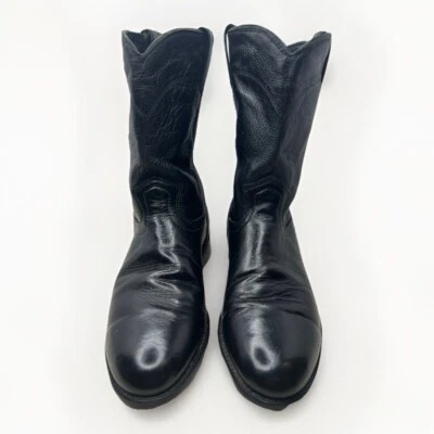 Men J. Chisholm Black Leather Boots Sz 10 EE  8126 Made USA VTG Great Condition - Image 1 of 4