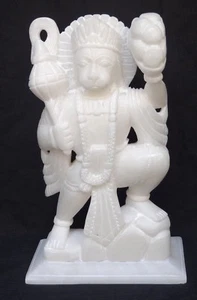 Marmo Signore Bajrangbali scultura arte induismo Hanuman migliori regali in pietra fatti a mano - Foto 1 di 5