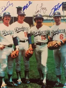 1973-81 Los Angeles Dodgers Infield signiert 8x10 Garvey Cey Russell Lopes - Bild 1 von 1