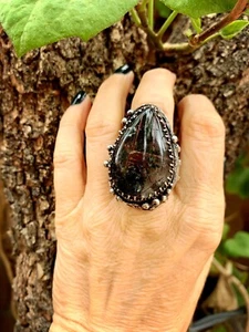 Handmade Rutilated Garden Quartz Ring - Picture 1 of 13