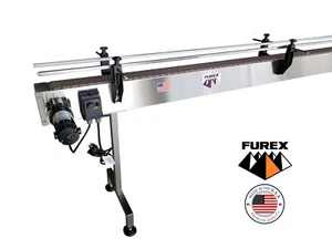 Furex Stainless Steel 10' x 4.5" Inline Conveyor with Plastic Table Top Belt - Picture 1 of 10