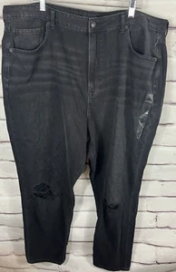 NWT American Eagle Jeans Women's Plus Size 22 Long Black Distressed Jean's - Picture 1 of 5