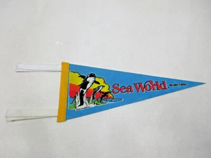 De colección 1985 Sea World Orlando Florida recuerdo orca bandera banderín bandera - Imagen 1 de 10