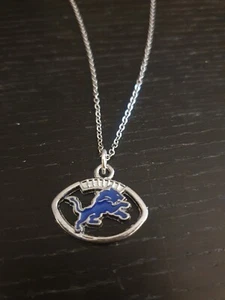 NFL Detroit Lions Football Logo Pendant Necklace  - Picture 1 of 5