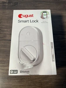 August Wi-Fi Smart Lock Silver Dead Bolt Keyless Model ASL-3B New Open Box - Picture 1 of 4